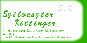 szilveszter kittinger business card